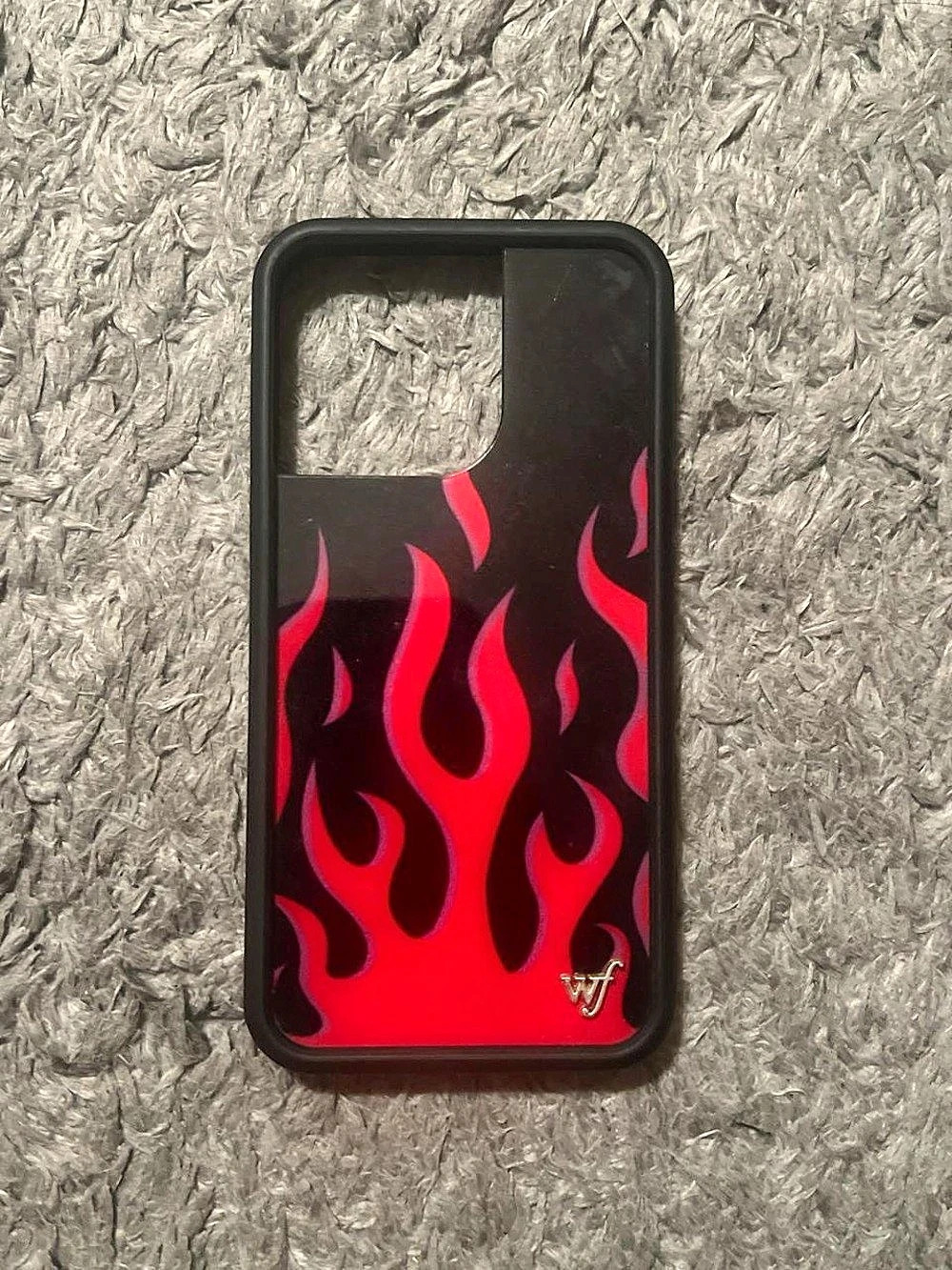 Wildflower Flame Print Phone Case Black & Red for iPhone 13 Pro